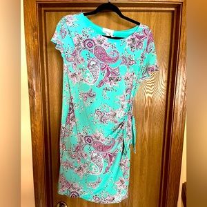Turquoise, short sleeved, brand new dress, Signature by RobbieBee,petite medium